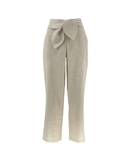 chicard linen-blend pants bow5